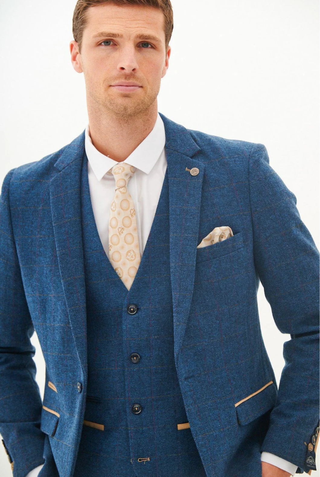 Marc Darcy Dion Blue Tweed Blazer