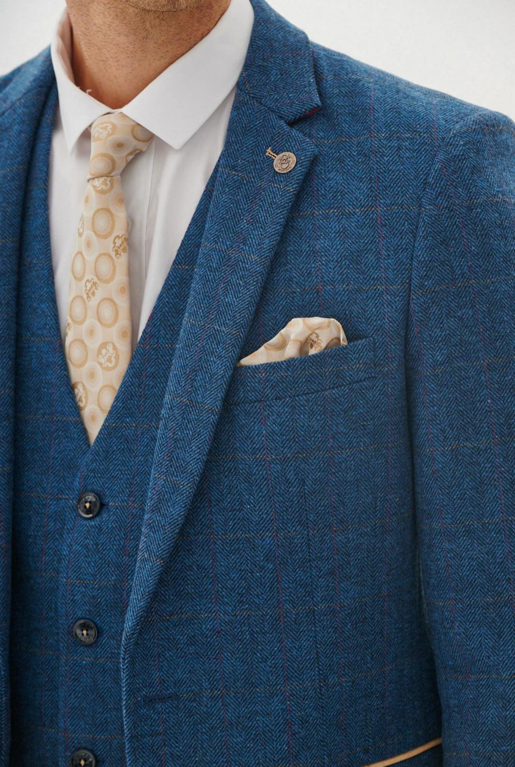 Marc Darcy Dion Blue Tweed Blazer