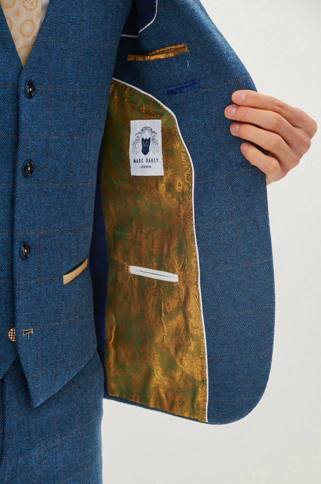 Marc Darcy Dion Blue Tweed Blazer
