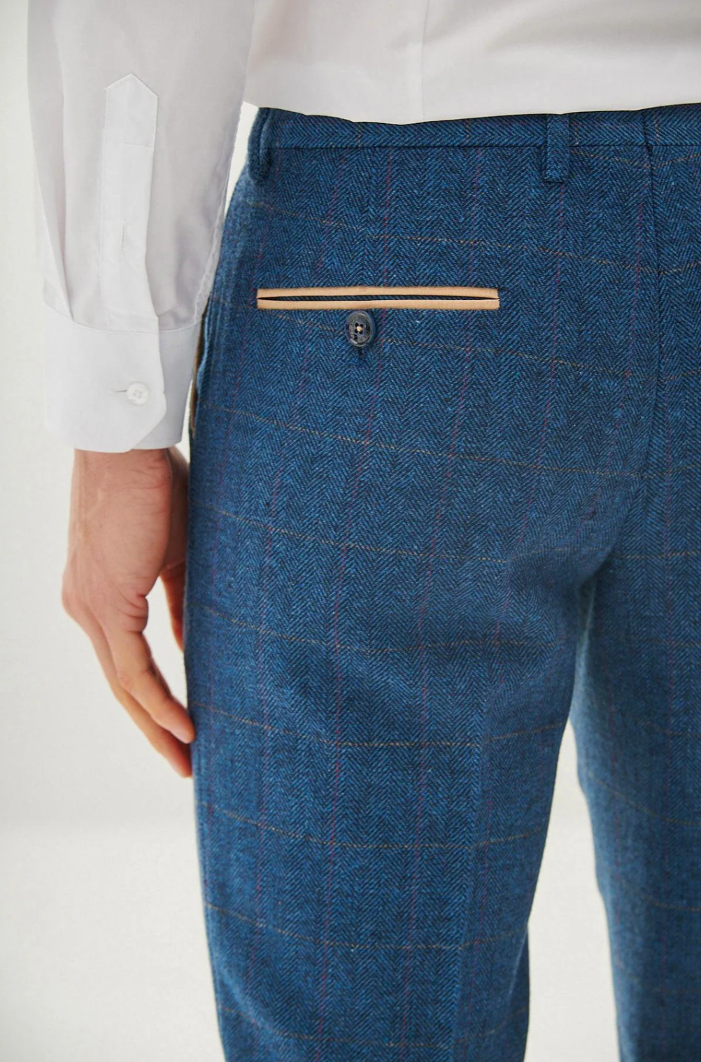 Marc Darcy Dion Blue Tweed Trouser