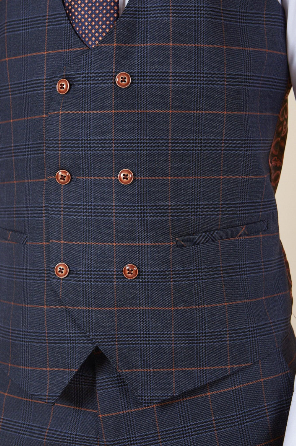 Marc Darcy Jenson Marine Double Breasted Waistcoat