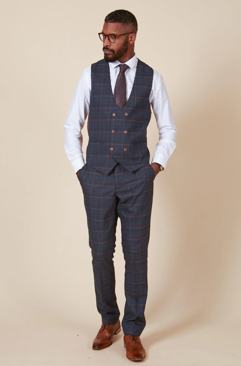 Marc Darcy Jenson Marine Double Breasted Waistcoat
