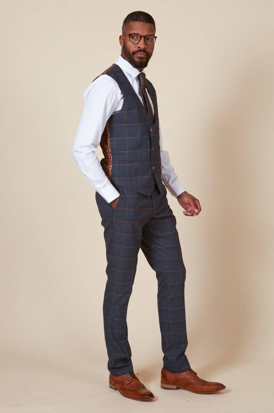 Marc Darcy Jenson Marine Double Breasted Waistcoat