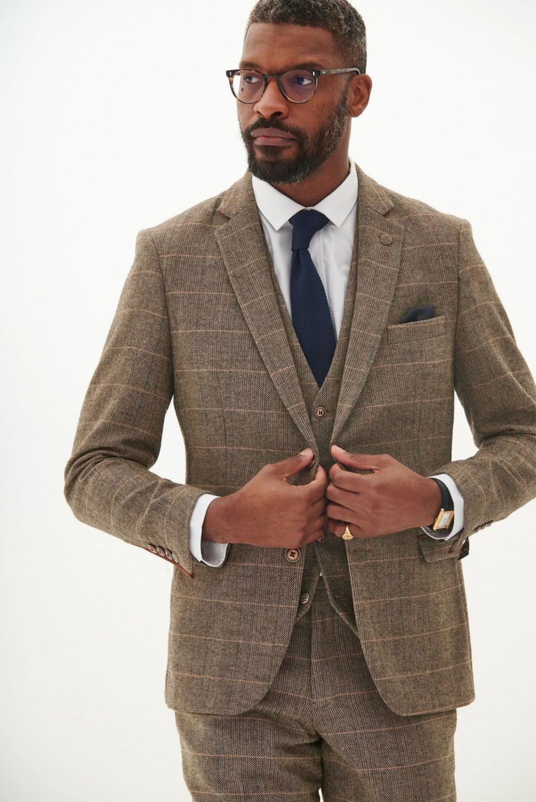 Marc Darcy Ted Tan Tweed Blazer
