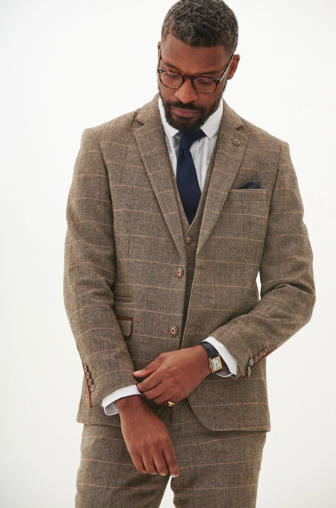 Marc Darcy Ted Tan Tweed Blazer