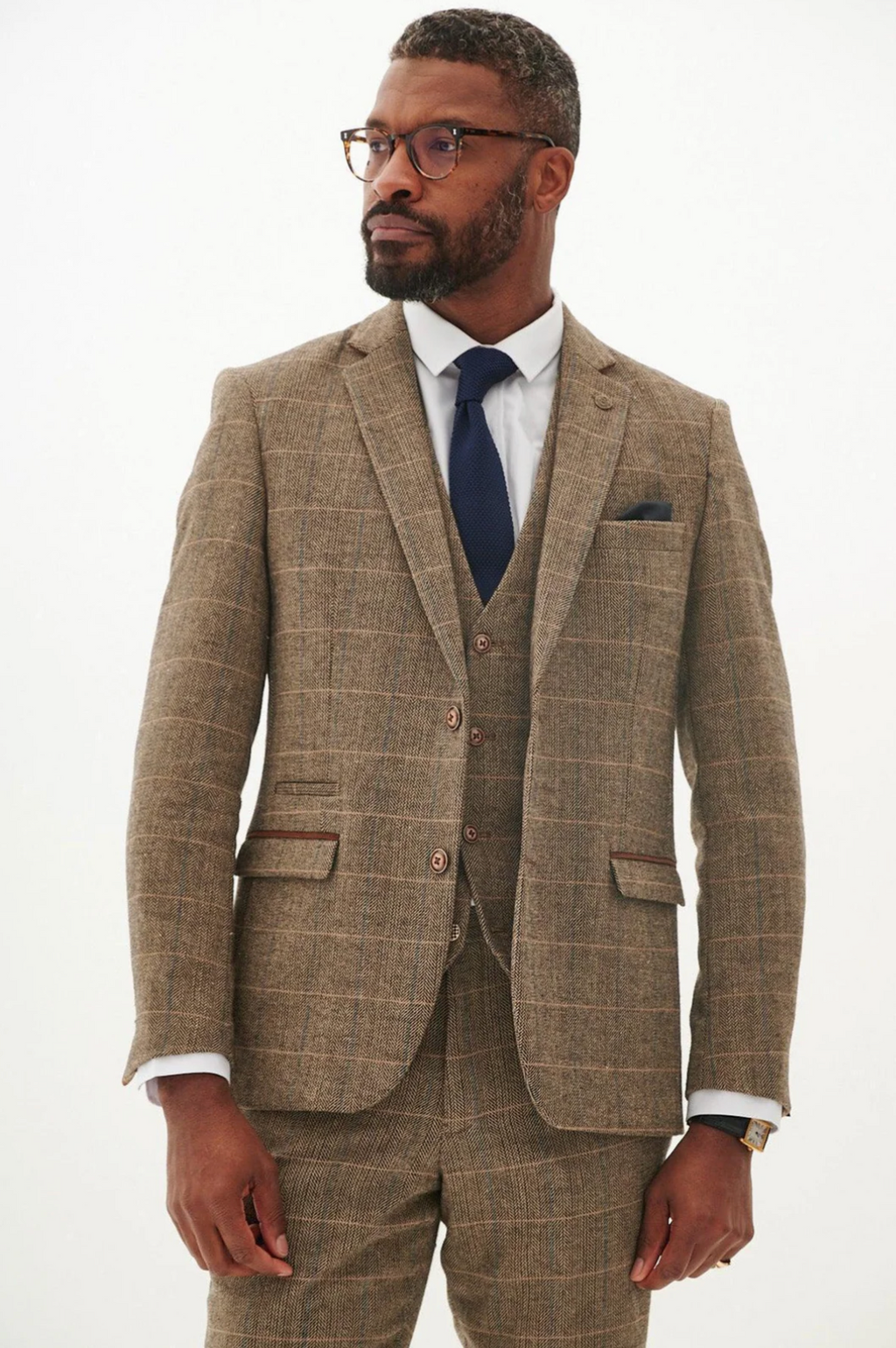 Marc Darcy Ted Tan Tweed Blazer