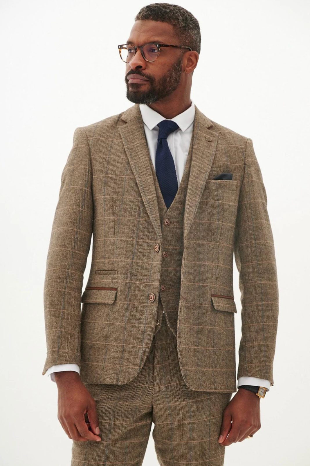Marc Darcy Ted Tan Tweed Blazer