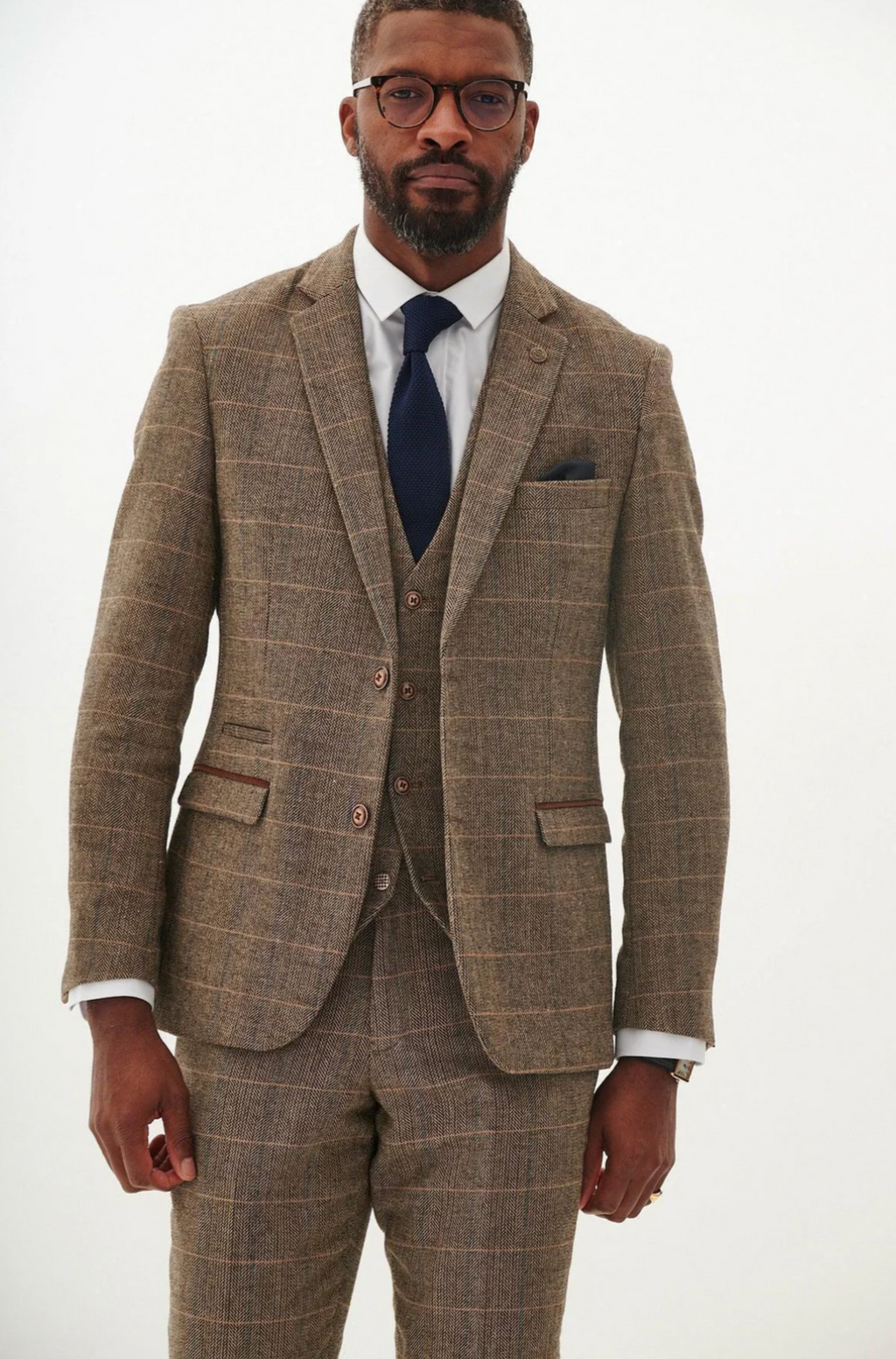 Marc Darcy Ted Tan Tweed Blazer