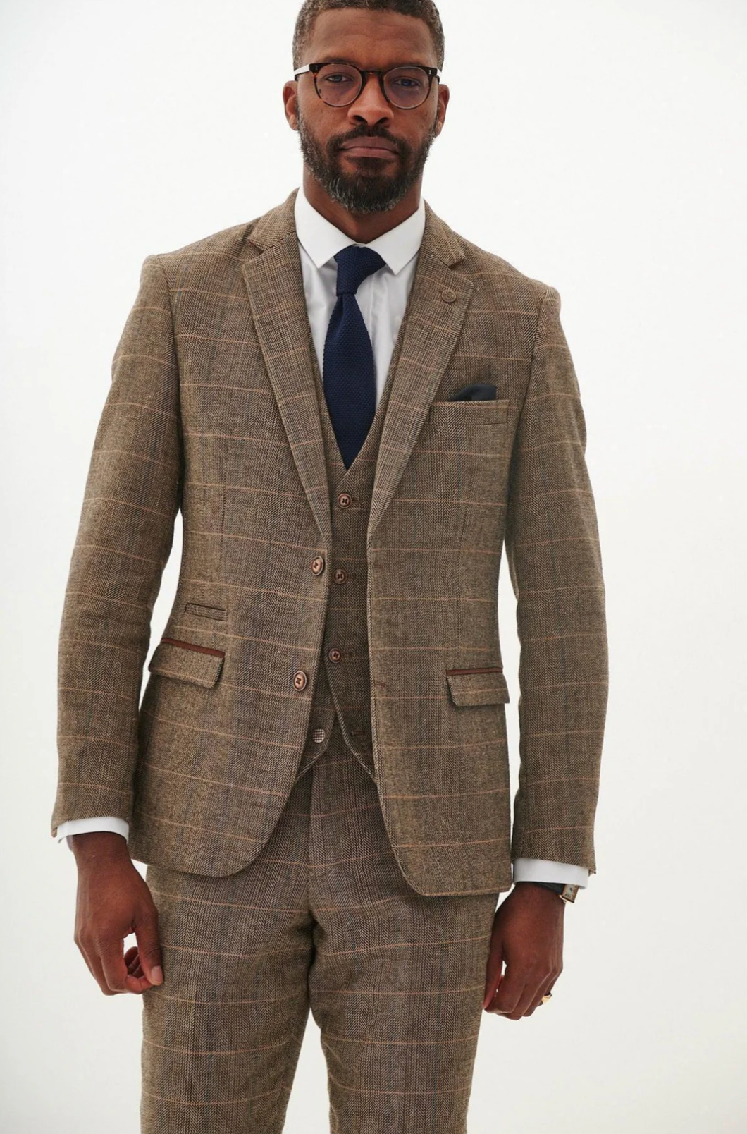 Marc Darcy Ted Tan Tweed Blazer