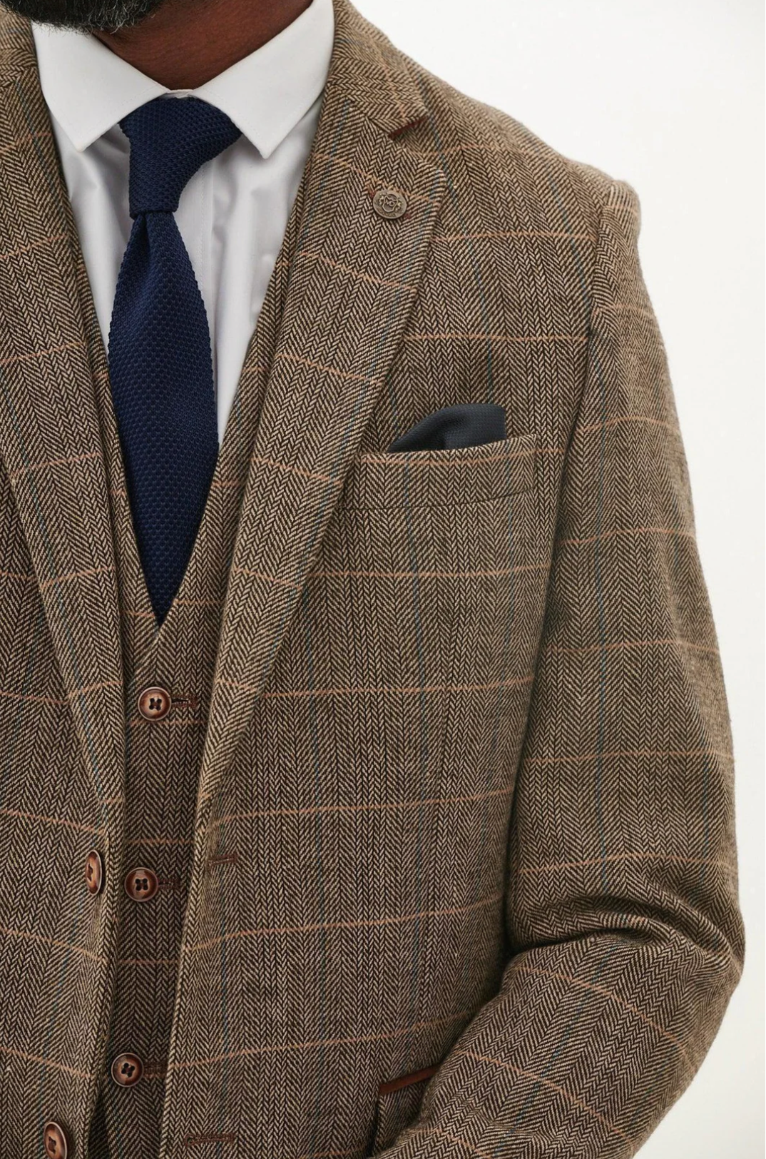 Marc Darcy Ted Tan Tweed Blazer