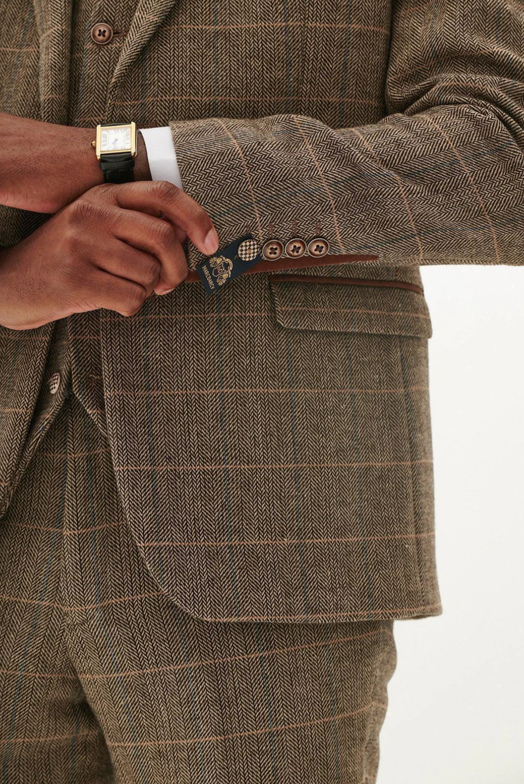 Marc Darcy Ted Tan Tweed Blazer