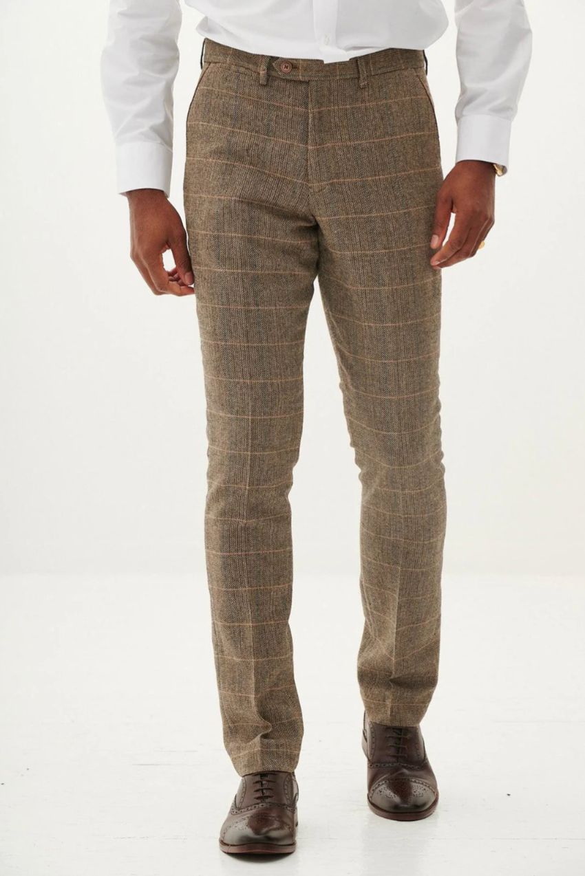 Marc Darcy Ted Tweed Tan Trouser