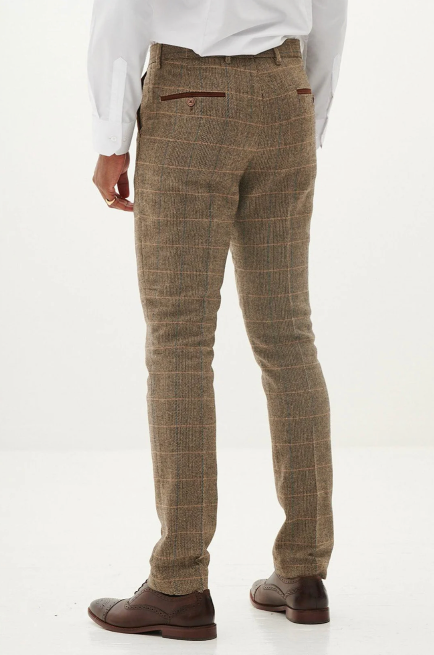 Marc Darcy Ted Tweed Tan Trouser