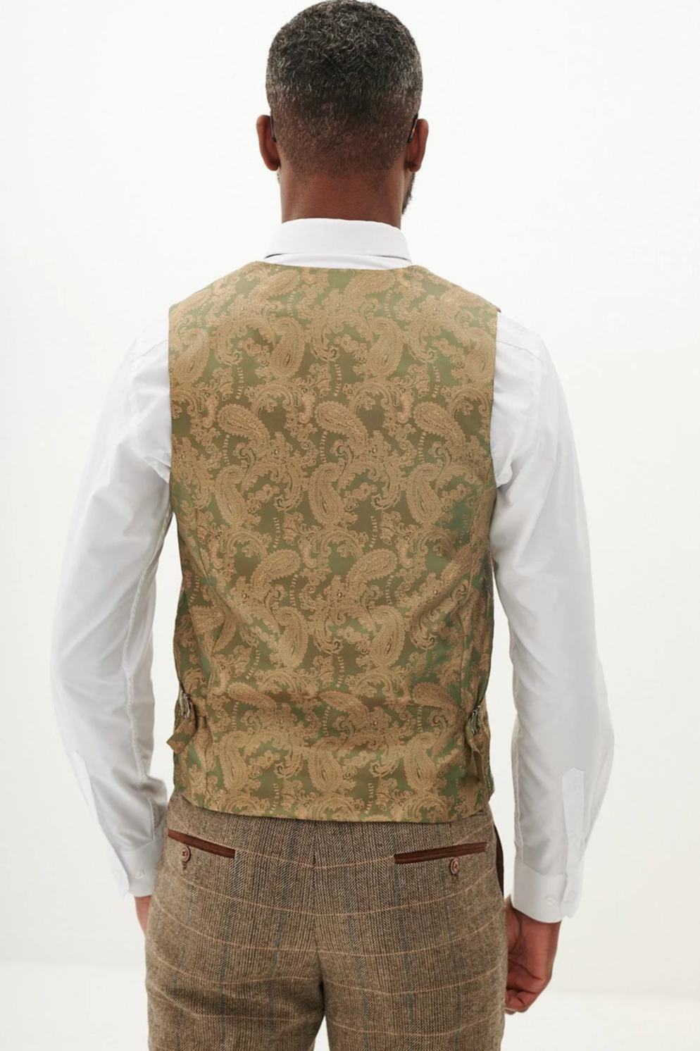 Marc Darcy Ted Tan Tweed Single Breasted Waistcoat