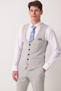Archie Silver Tweed Waistcoat