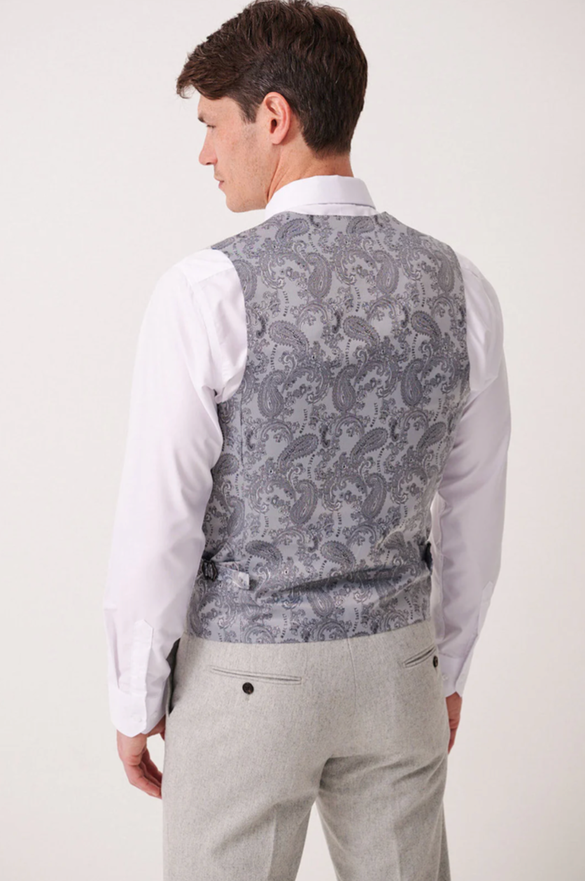 Archie Silver Tweed Waistcoat