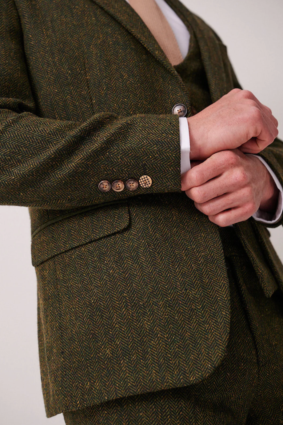 Marc Darcy Dean Olive Tweed Blazer