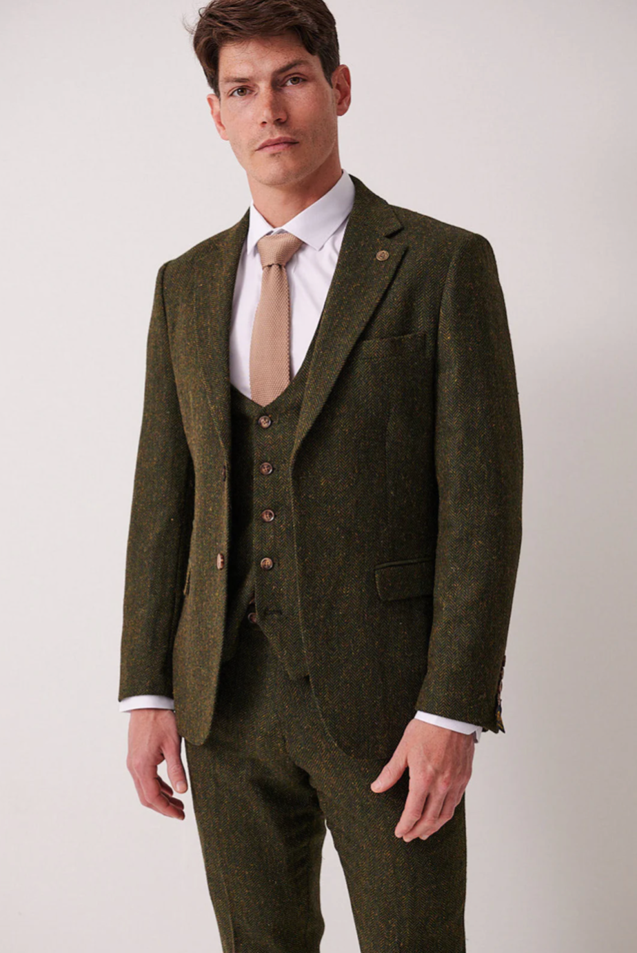 Marc Darcy Dean Olive Tweed Blazer