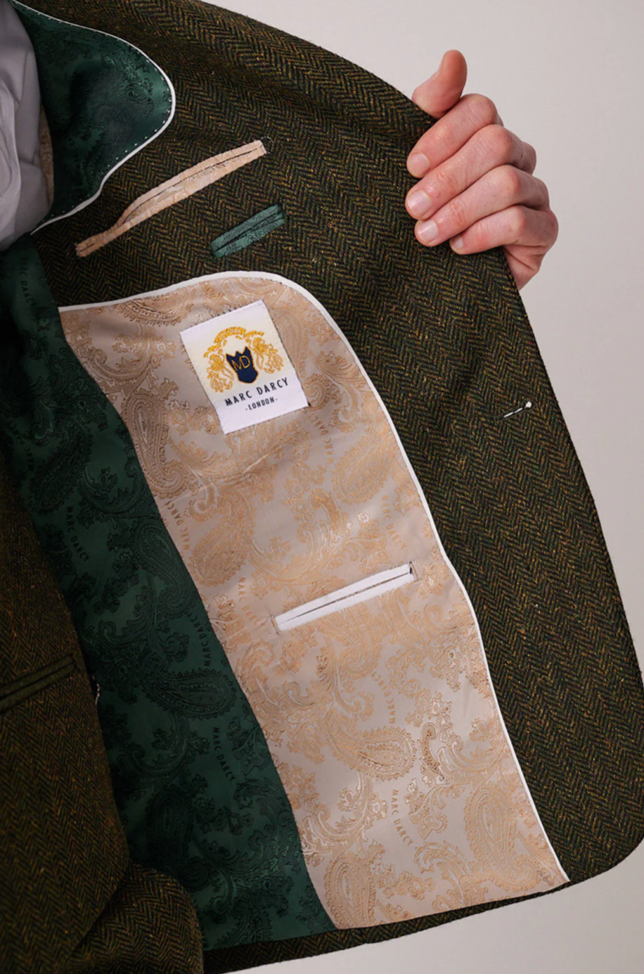 Marc Darcy Dean Olive Tweed Blazer