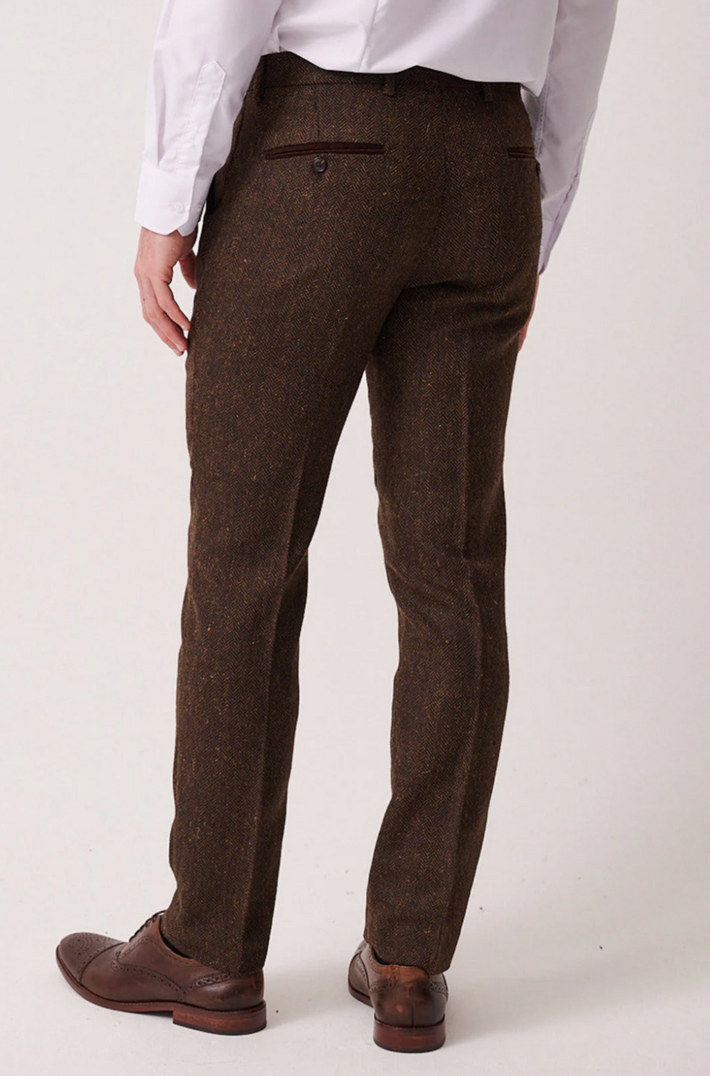 Marc Darcy Dean Brown Tweed Trouser