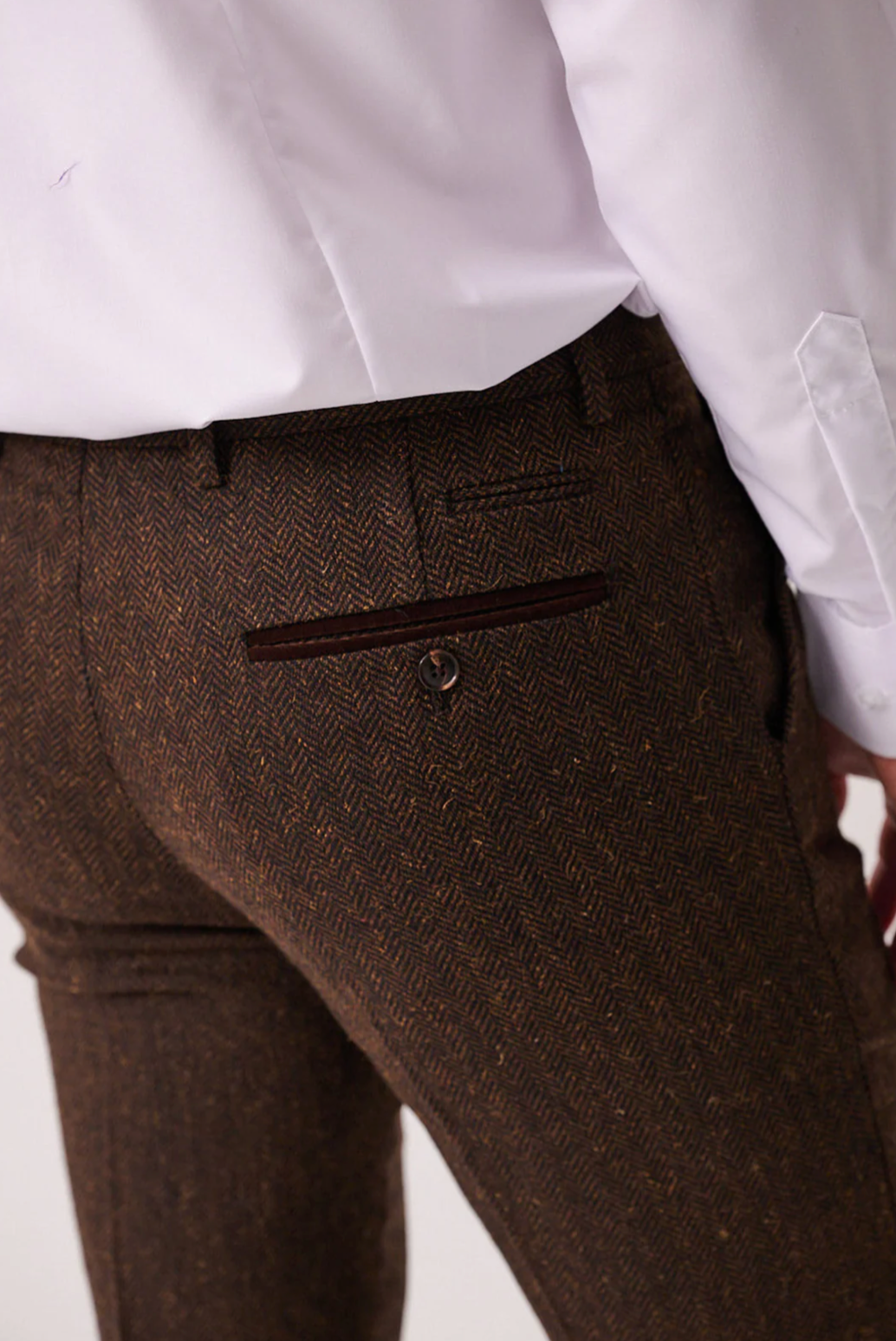 Marc Darcy Dean Brown Tweed Trouser