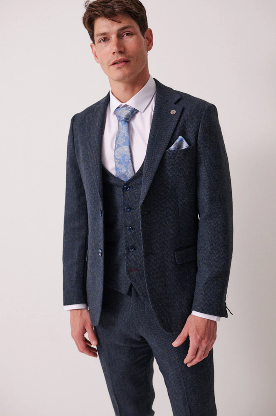 Marc Darcy Dean Blue Tweed Blazer