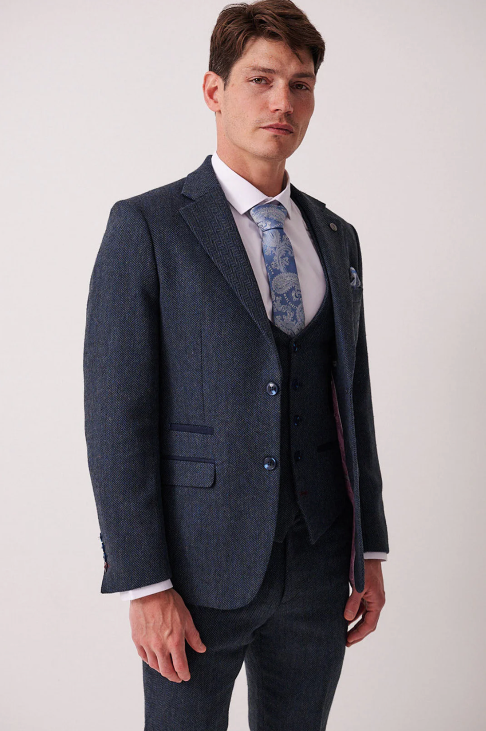 Marc Darcy Dean Blue Tweed Blazer