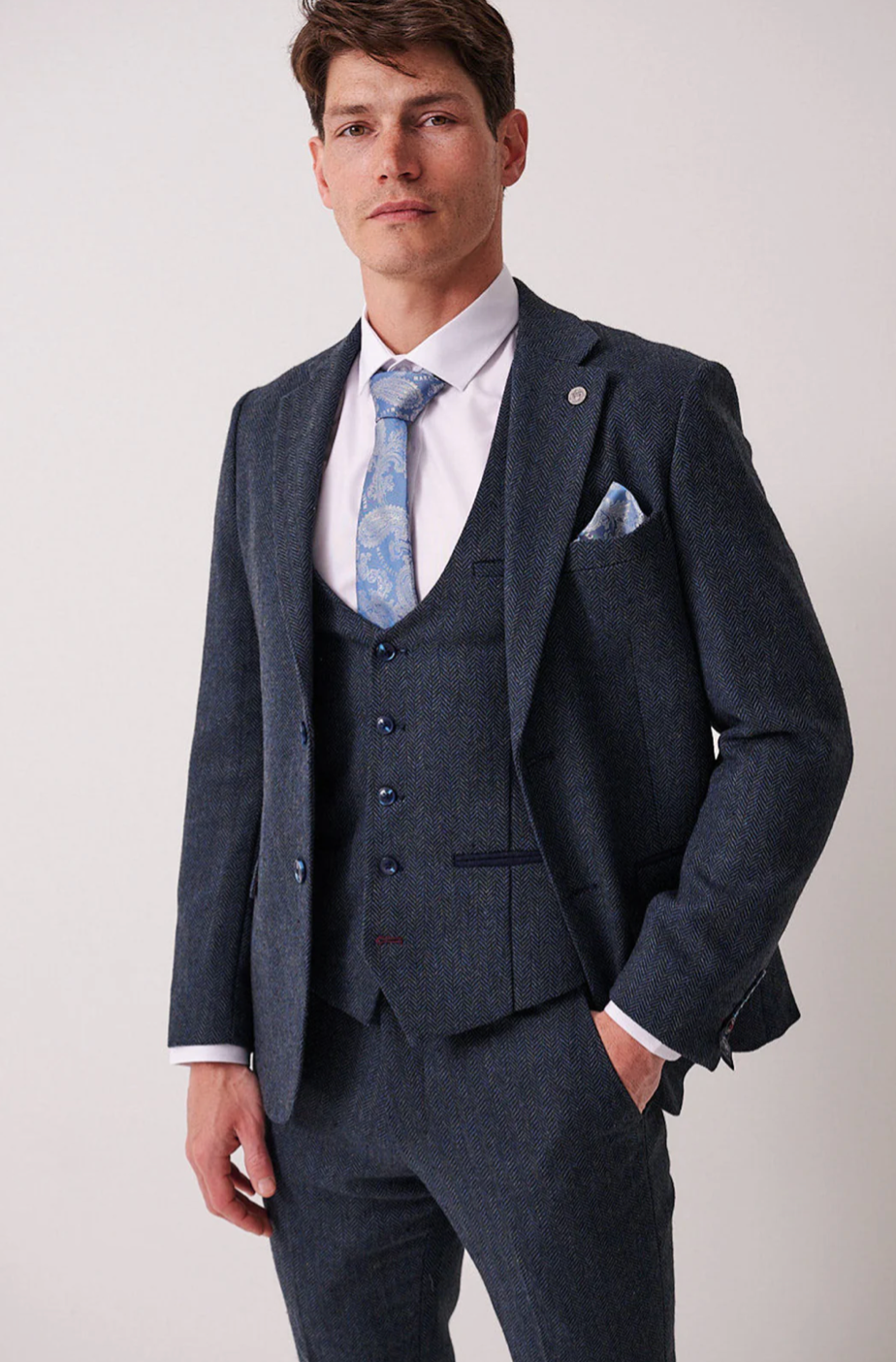 Marc Darcy Dean Blue Tweed Blazer