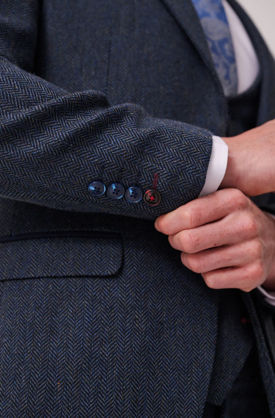 Marc Darcy Dean Blue Tweed Blazer
