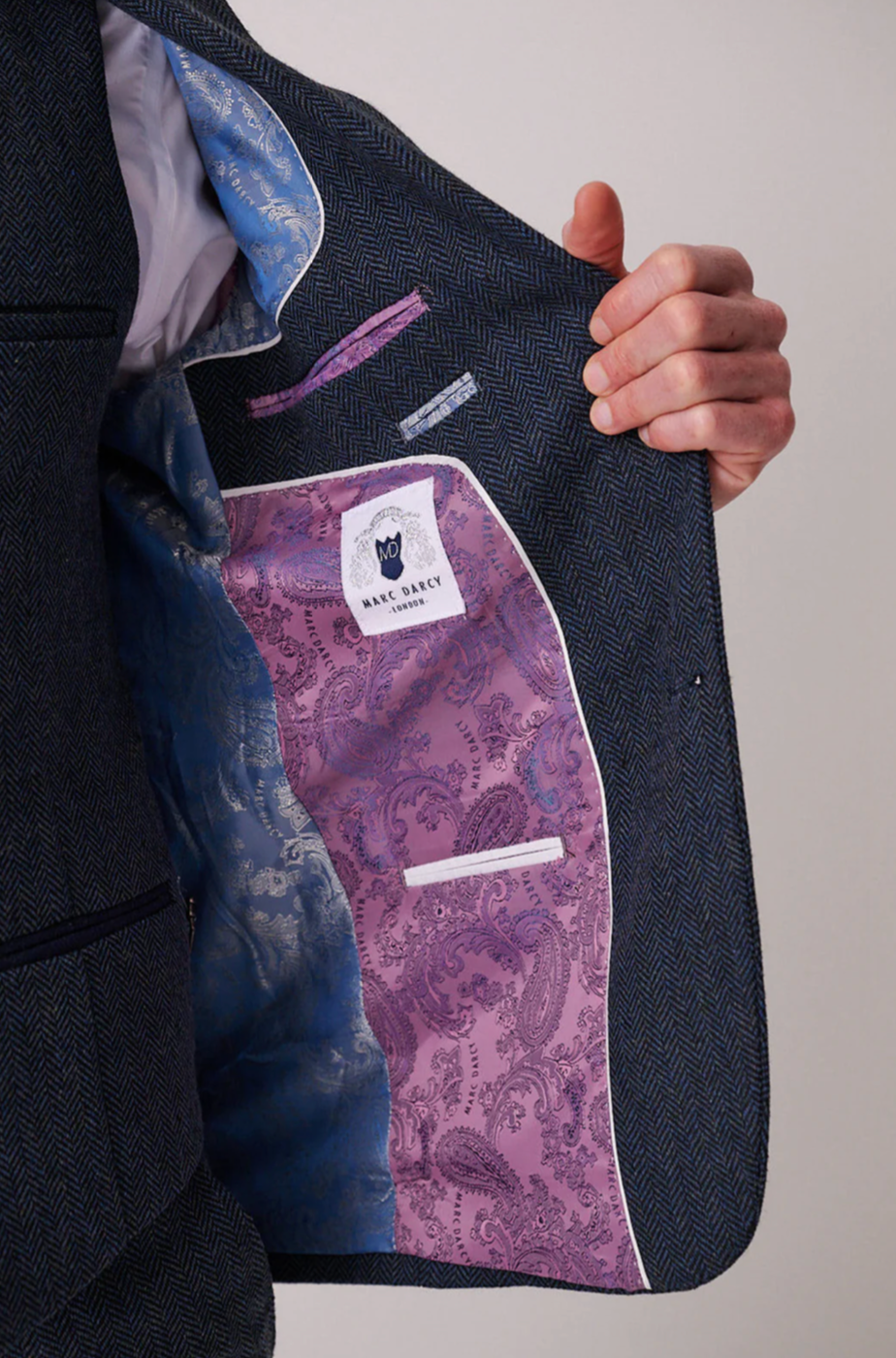 Marc Darcy Dean Blue Tweed Blazer