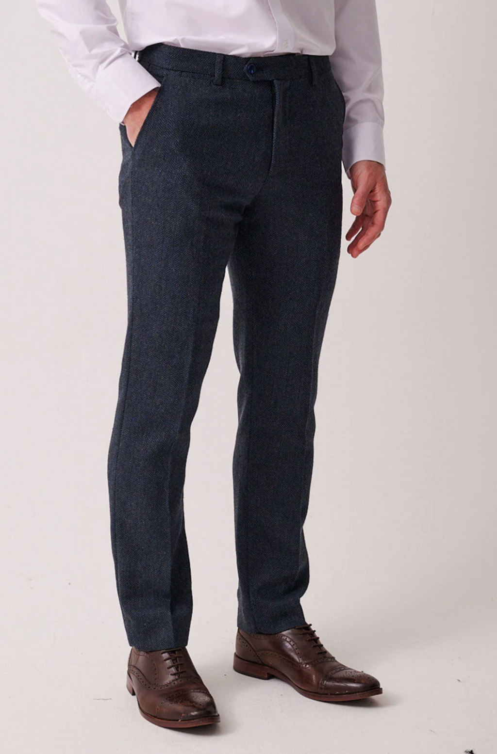 Marc Darcy Dean Blue Tweed Trouser