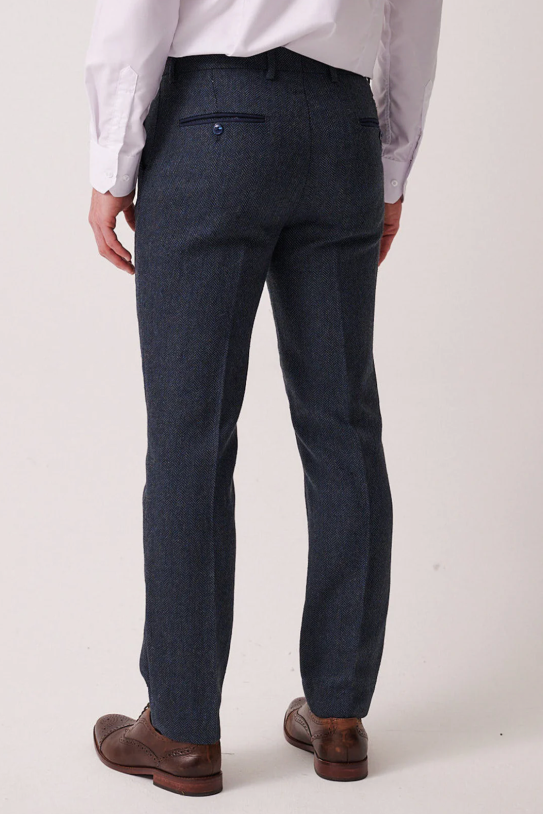 Marc Darcy Dean Blue Tweed Trouser