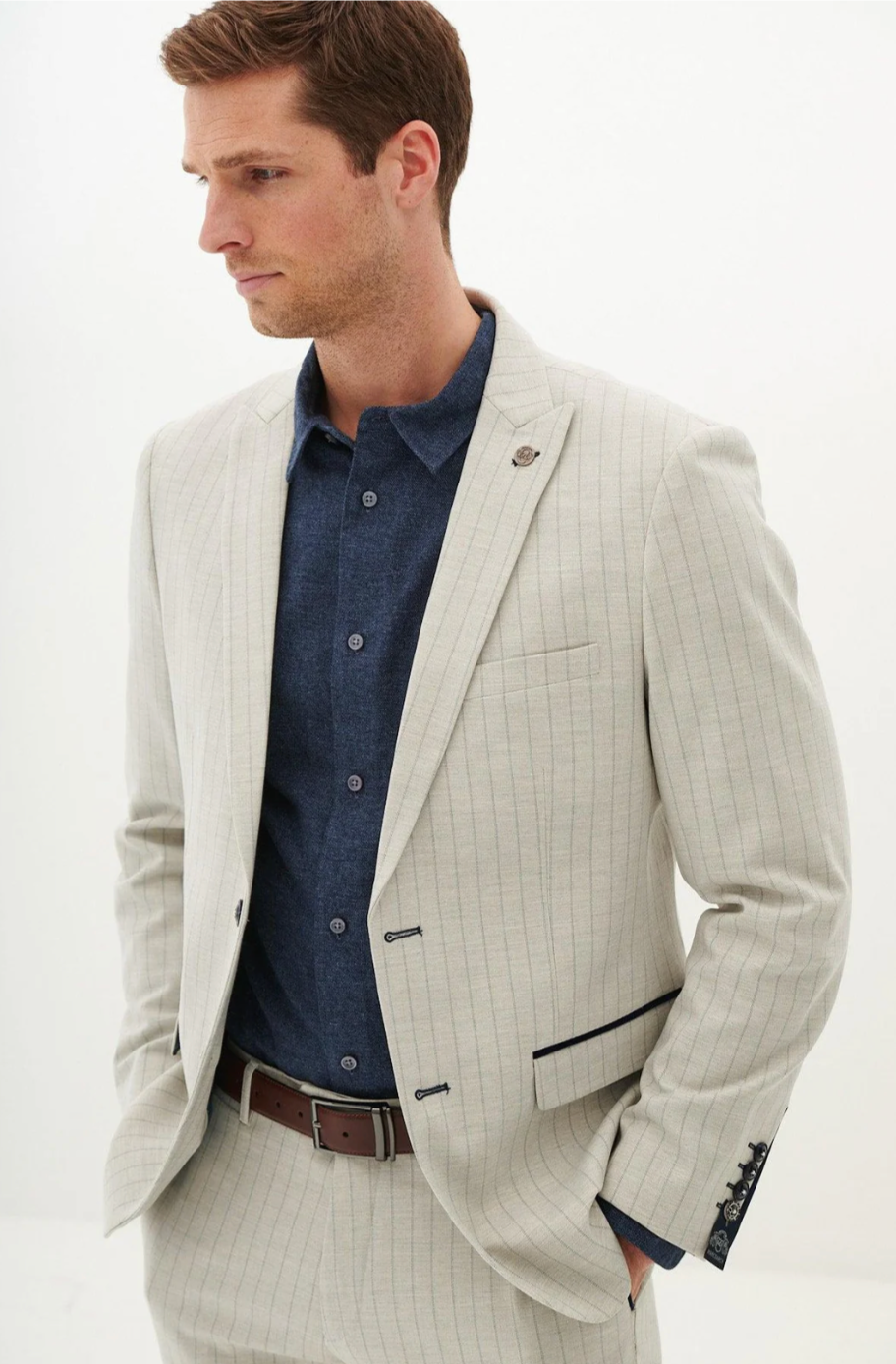 Marc Darcy Grant Stone Pinstripe Jacket