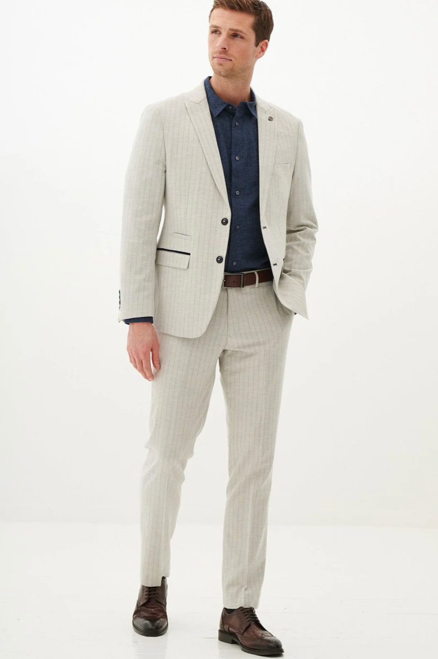 Marc Darcy Grant Stone Pinstripe Jacket