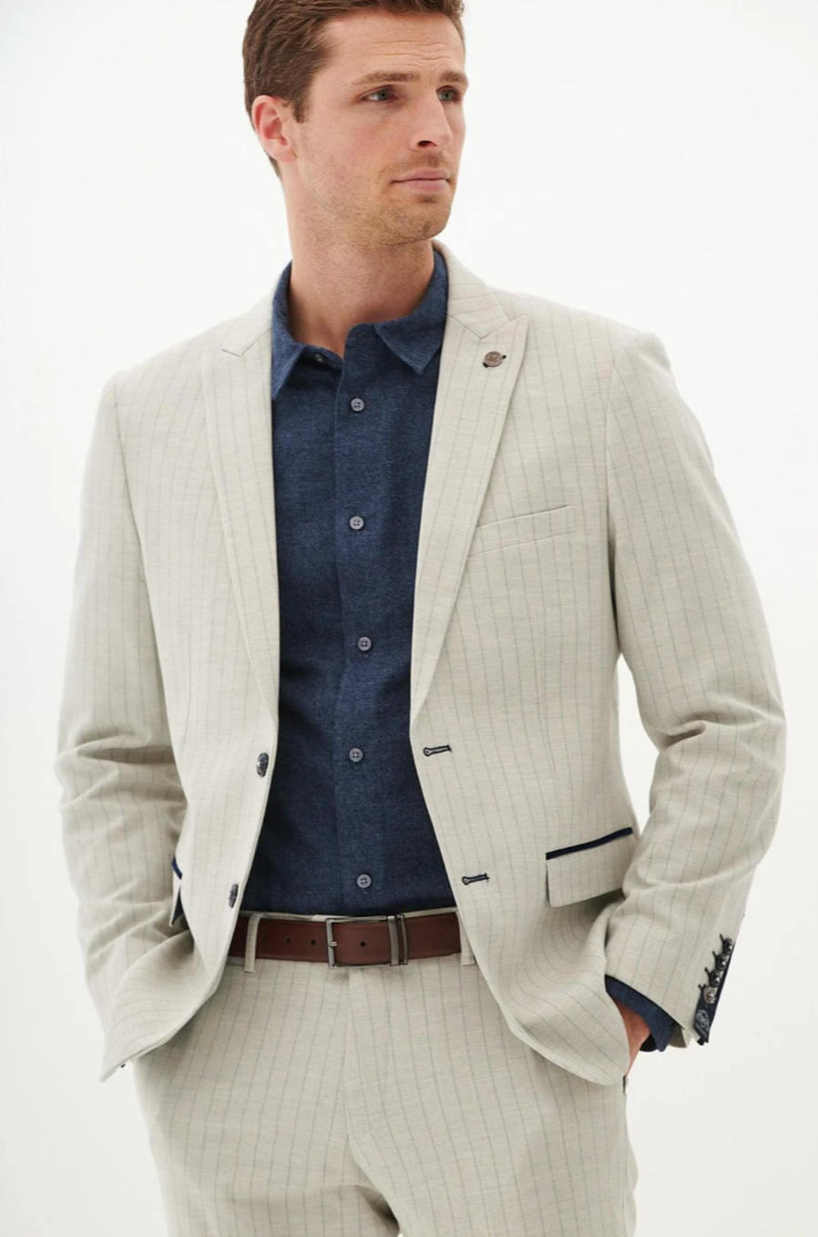 Marc Darcy Grant Stone Pinstripe Jacket
