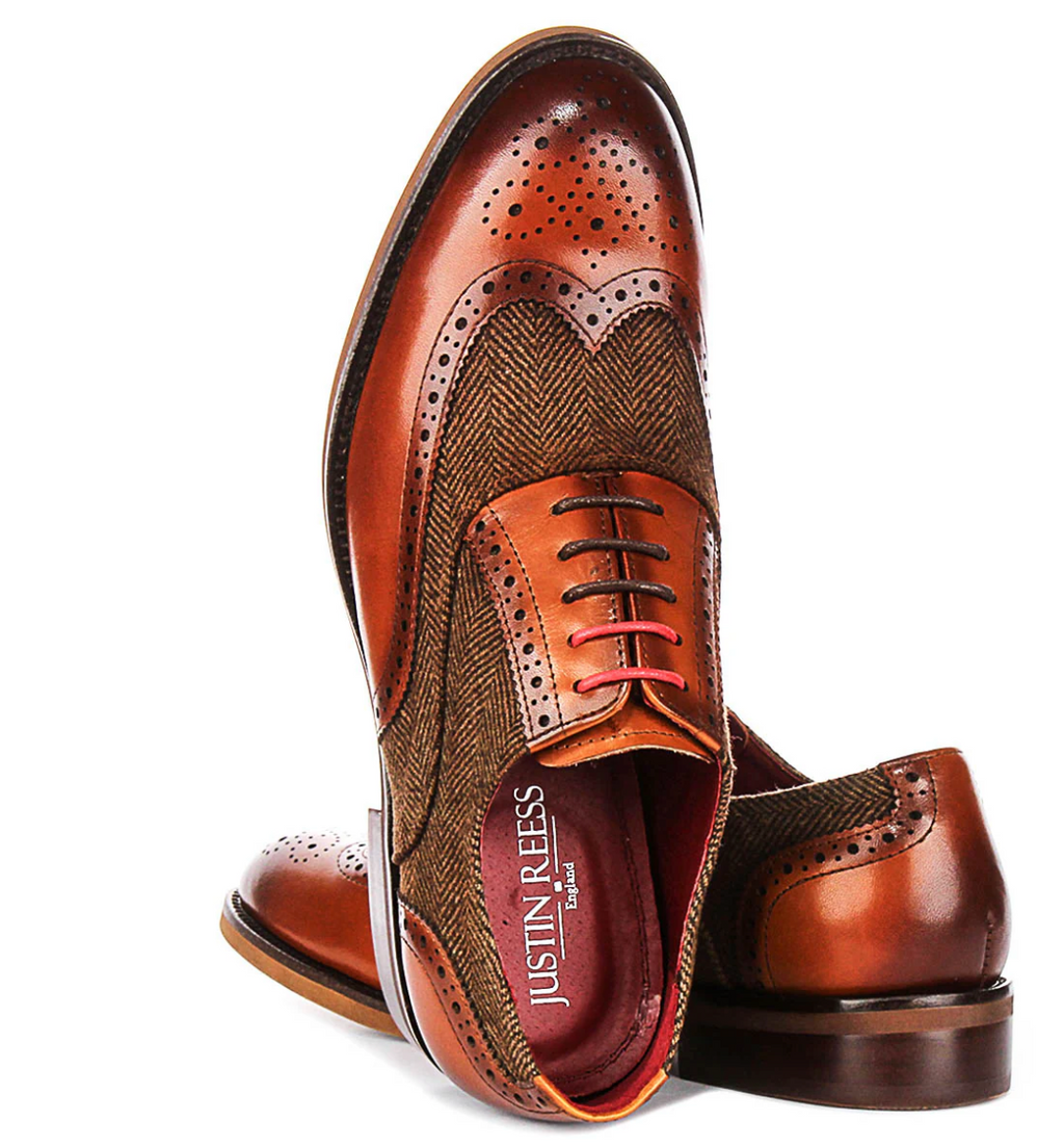 Justin Reese Albert Tan Tweed Brogue