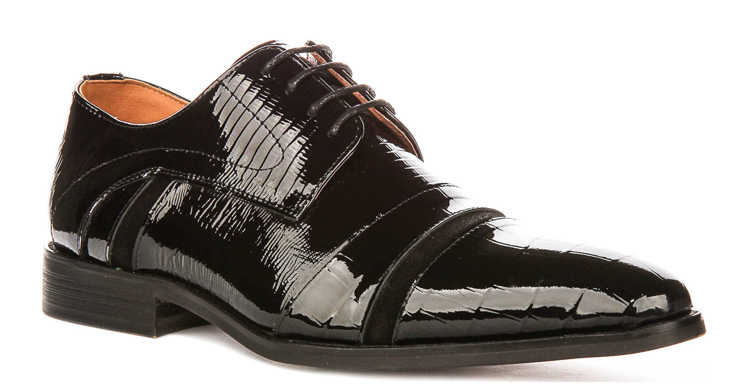 Justin Reess Cosmo Black Patent Brogue