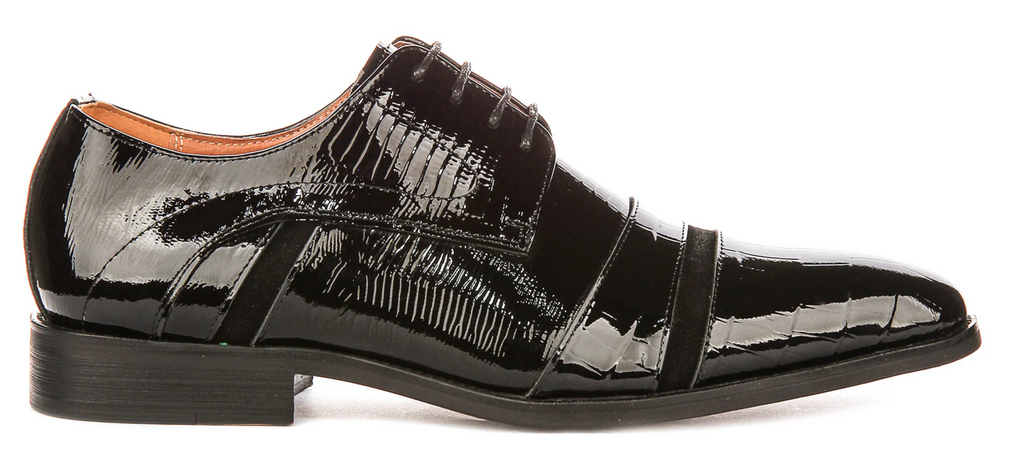 Justin Reess Cosmo Black Patent Brogue