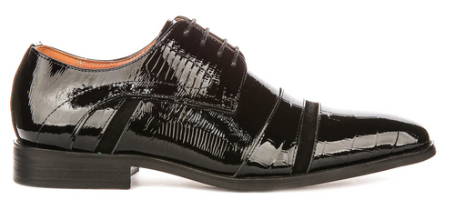 Justin Reess Cosmo Black Patent Brogue