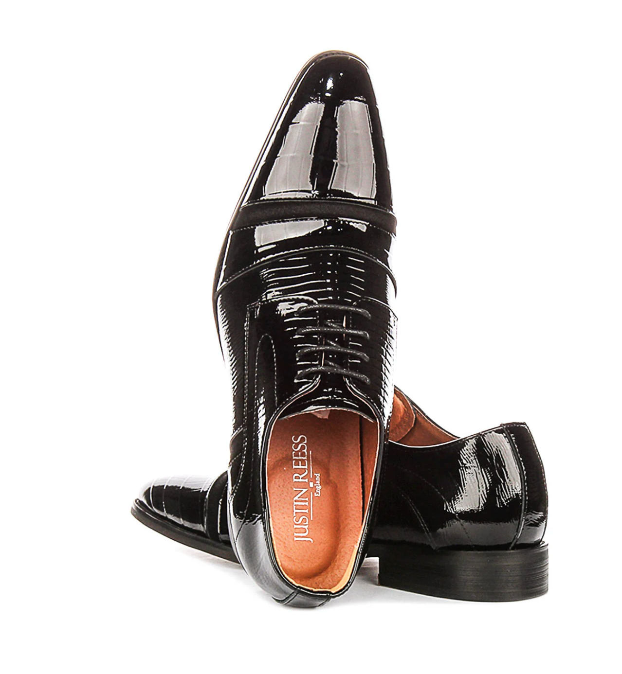Justin Reess Cosmo Black Patent Brogue