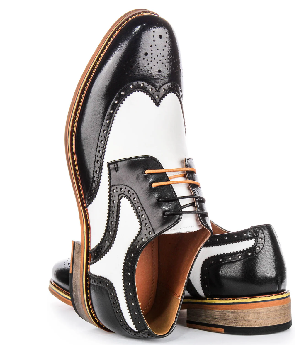 Justin Reess Kai 2 Black and White Brogue