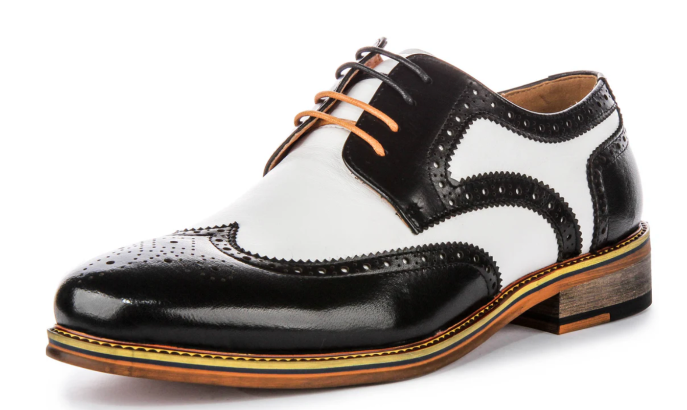 Justin Reess Kai 2 Black and White Brogue
