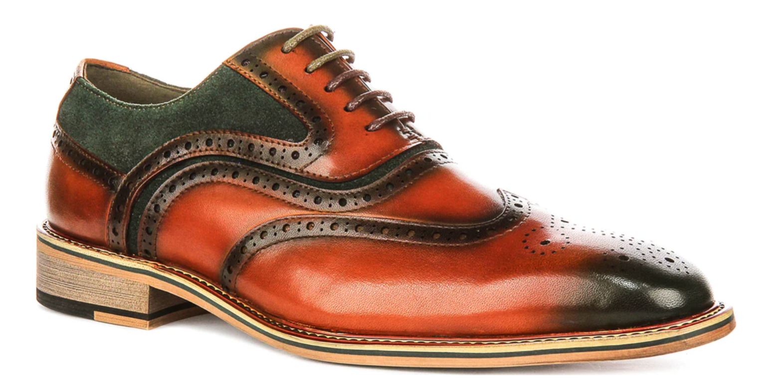 Justin Reess Roman Brogue in Tan Green