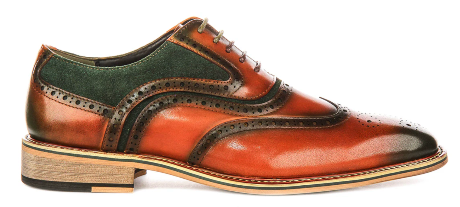 Justin Reess Roman Brogue in Tan Green