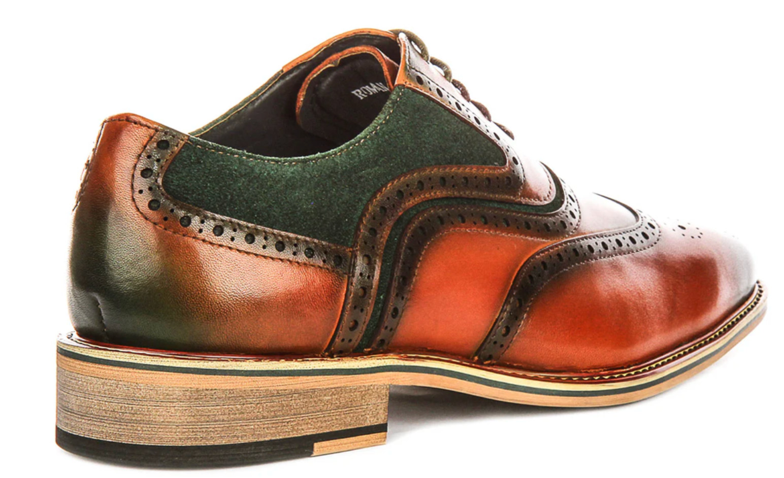 Justin Reess Roman Brogue in Tan Green
