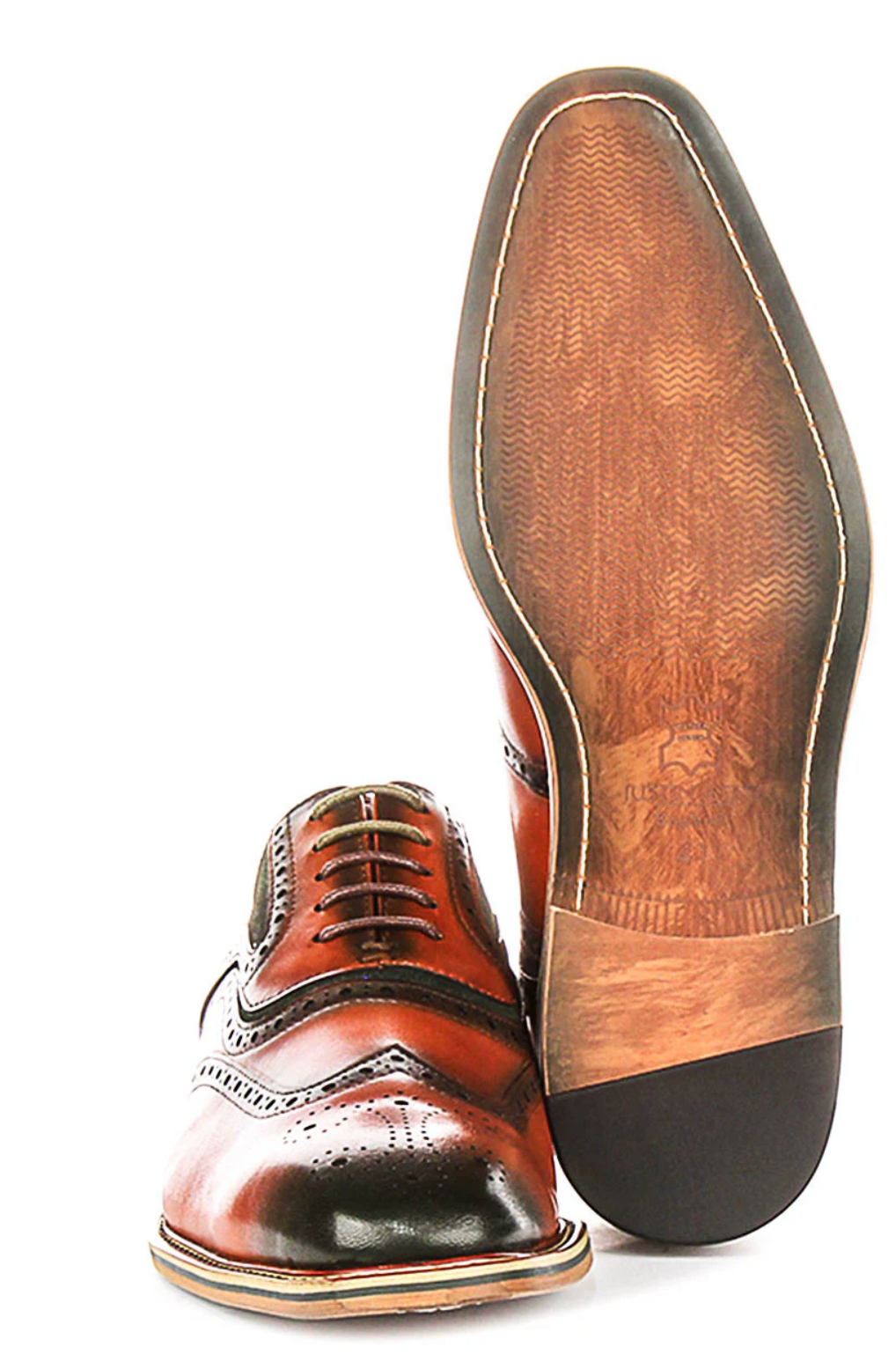 Justin Reess Roman Brogue in Tan Green