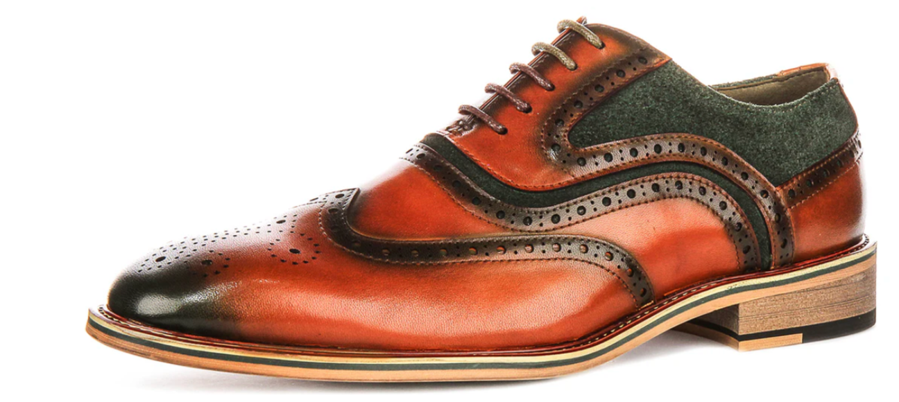 Justin Reess Roman Brogue in Tan Green