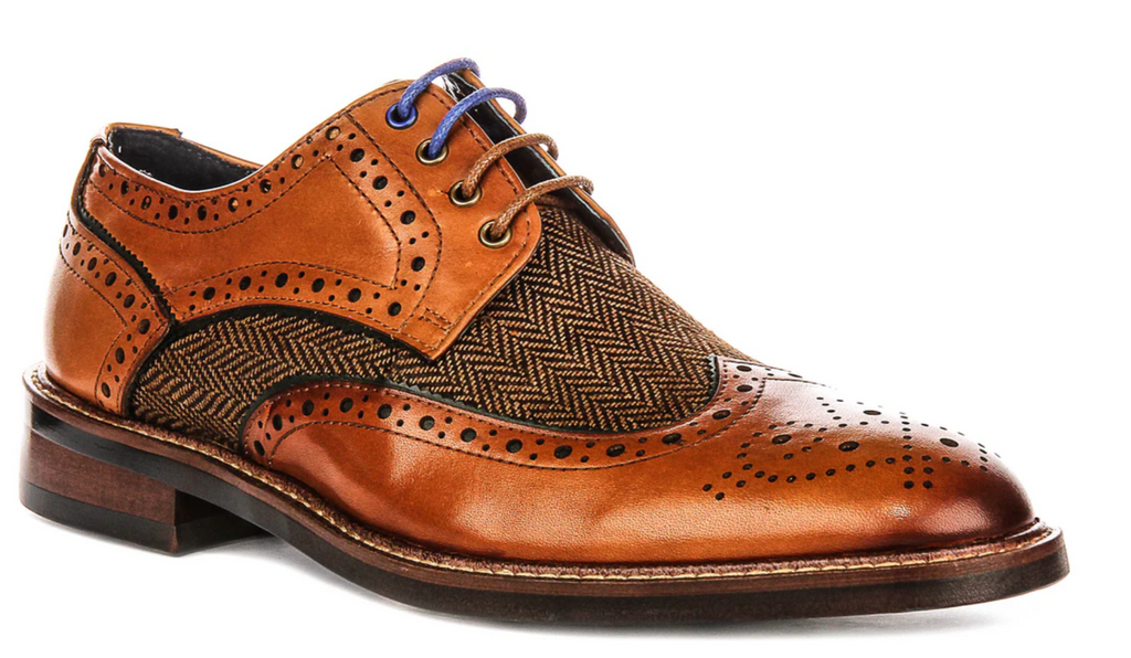 Justin Reess Sean Tweed Brogue in Tan