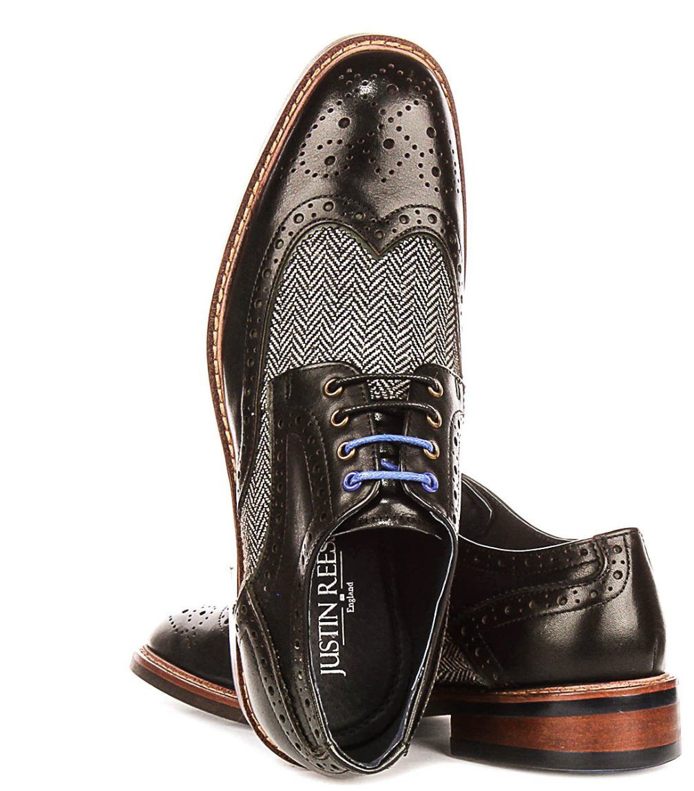 Justin Reess Sean Tweed Brogue in Black