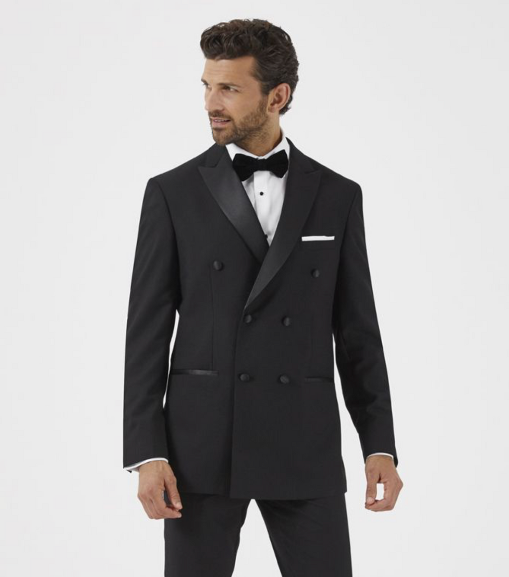 Skopes Sinatra Double Breasted Dinner Suit Jacket Black
